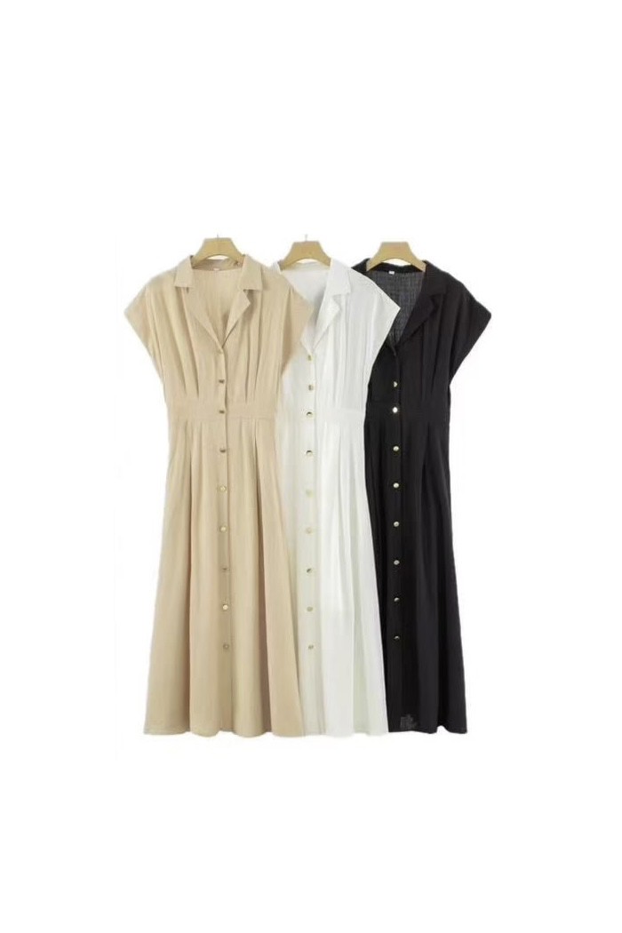 VESTIDO MIDI CAMISERO SIN MANGAS DBT-X6019