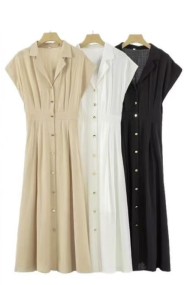 VESTIDO MIDI CAMISERO SIN MANGAS DBT-X6019