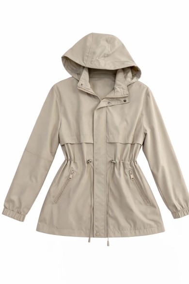 CHAQUETA CORTA CON CAPUCHA Y CINTURA AJUSTABLE TY-M9989