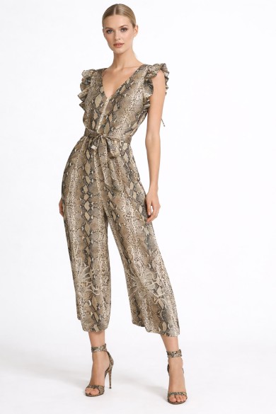 MONO LARGO CON ESTAMPADO ANIMAL Y VOLANTES DBT-X5754