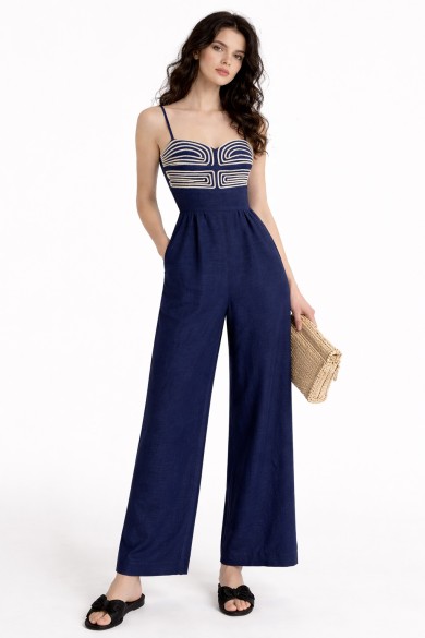 MONO LARGO CON TIRANTES Y BORDADO FBZMA1672