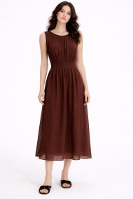 VESTIDO MIDI CHIFFÓN FRUNCIDO FBZMA1690