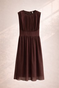 VESTIDO MIDI CHIFFÓN FRUNCIDO FBZMA1690