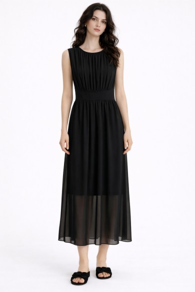 VESTIDO MIDI CHIFFÓN FRUNCIDO FBZMA1689