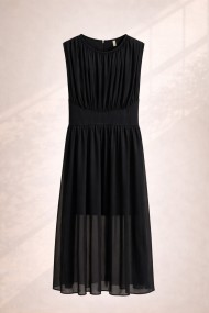 VESTIDO MIDI CHIFFÓN FRUNCIDO FBZMA1689