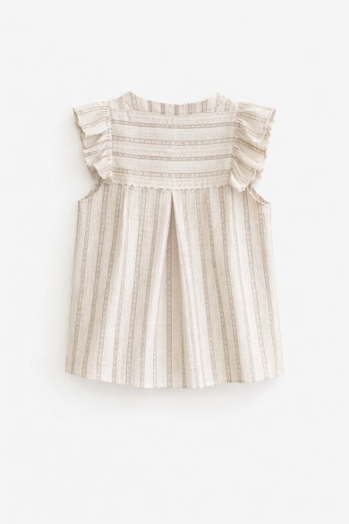BLUSA SIN MANGAS CON VOLANTES Y RAYAS FBZHY2605