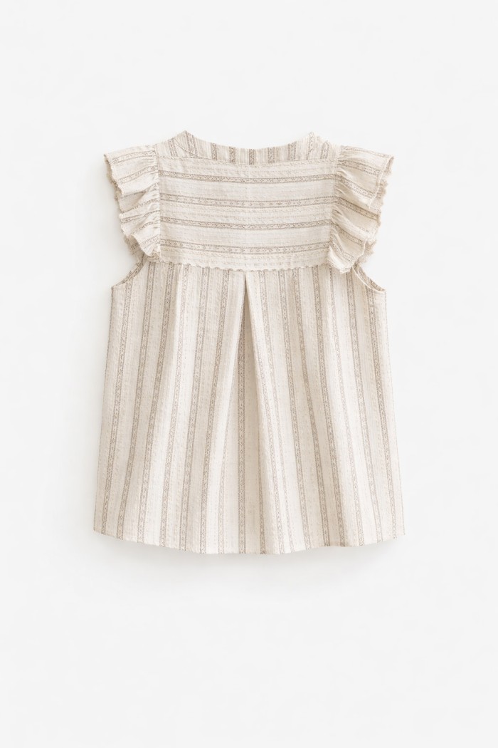 BLUSA SIN MANGAS CON VOLANTES Y RAYAS FBZHY2605