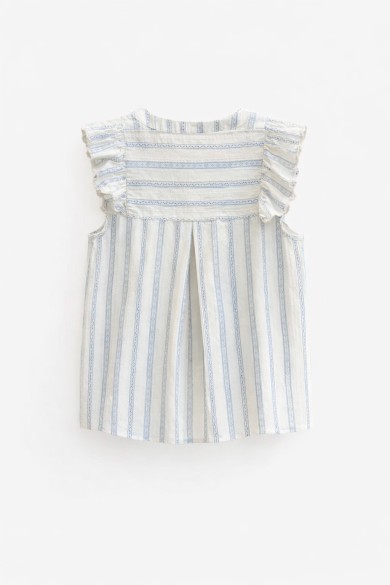 BLUSA SIN MANGAS CON VOLANTES Y RAYAS FBZHY FBZHY2603
