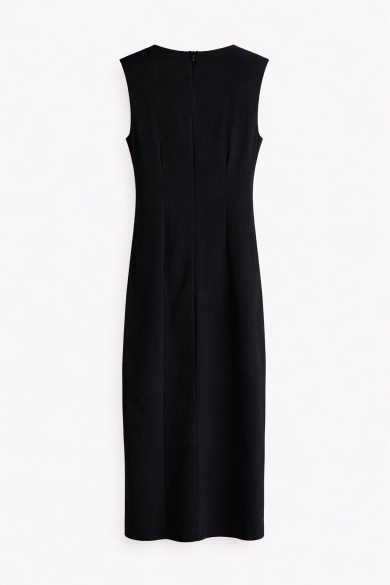 VESTIDO MIDI DRAPEADO CON DETALLE METÁLICO FBZMA1668