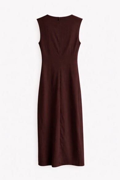 VESTIDO MIDI DRAPEADO CON DETALLE METÁLICO FBZMA1669