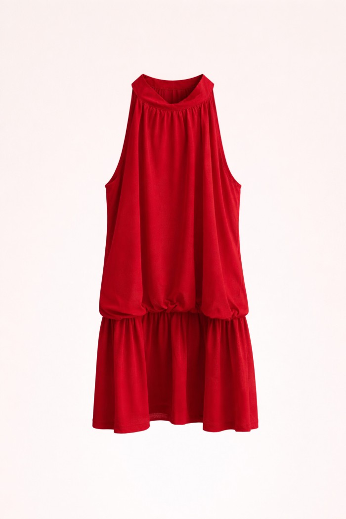 VESTIDO CORTO HALTER FLUIDO FBZMR22526