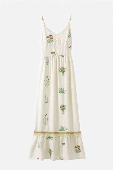 VESTIDO LARGO TIRANTES ESTAMPADO FLORAL DBT-X6066