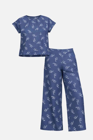 CONJUNTO DOS PIEZAS ESTAMPADO FLORAL CAMISETA PANTALÓN DBT-X5755