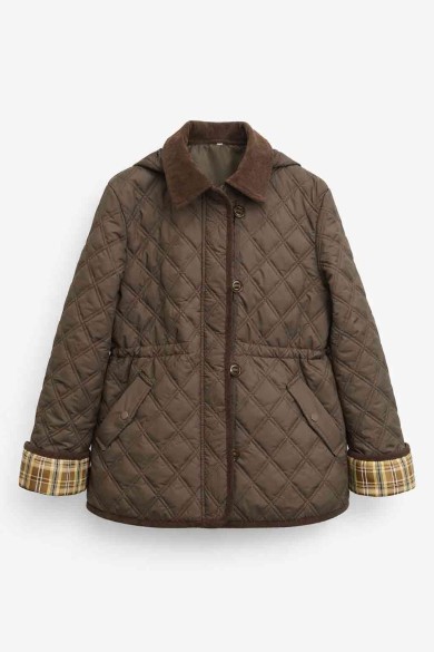 CHAQUETA ACOLCHADA ROMBOS ESTILO CLÁSICO TY-M9292 CAFE