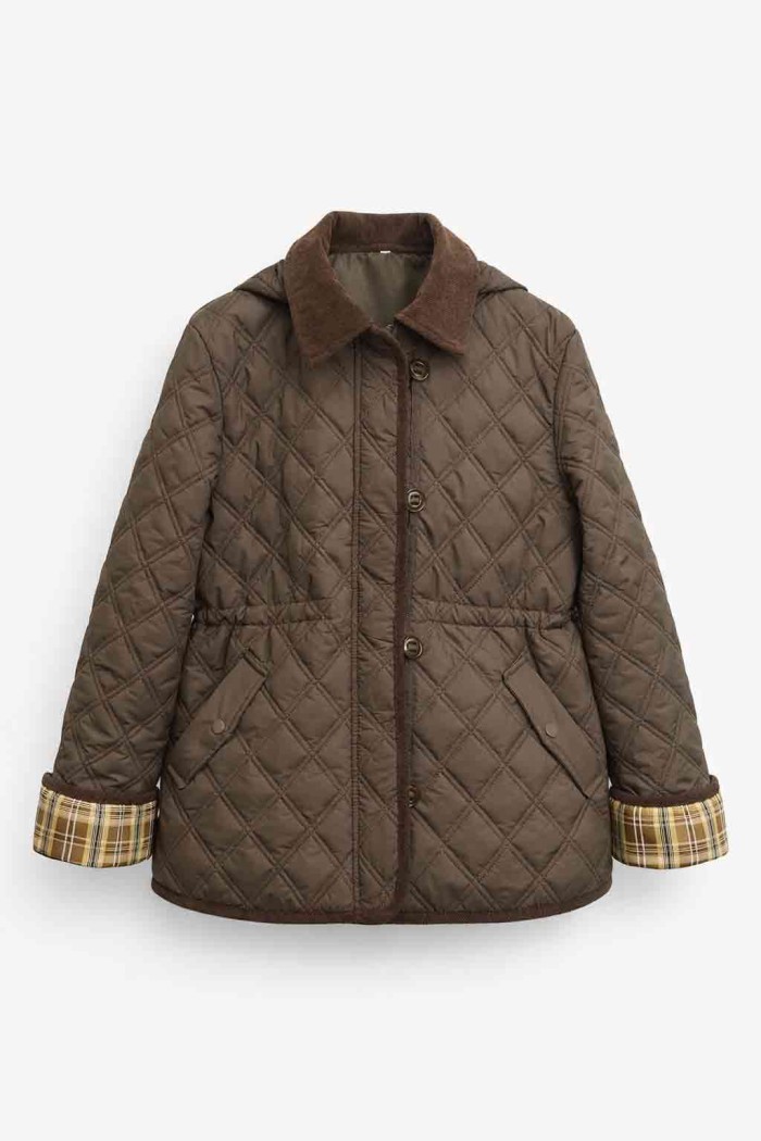 CHAQUETA ACOLCHADA ROMBOS ESTILO CLÁSICO TY-M9292 CAFE