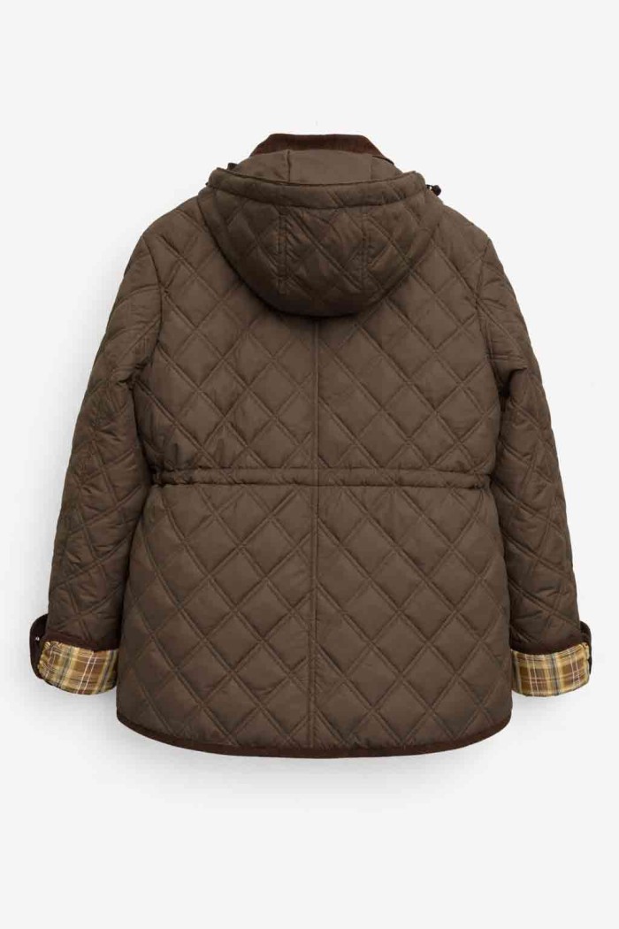 CHAQUETA ACOLCHADA ROMBOS ESTILO CLÁSICO TY-M9292 CAFE