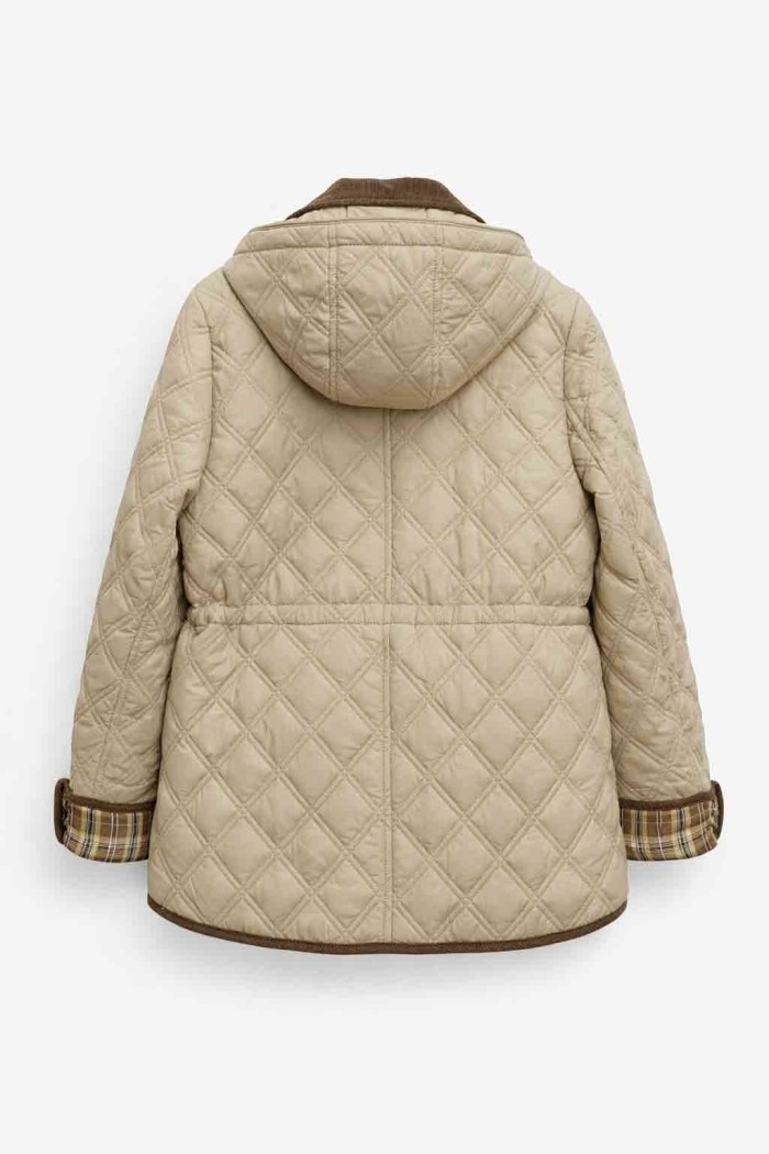 CHAQUETA ACOLCHADA ROMBOS ESTILO CLÁSICO TY-M9292 TAUPE
