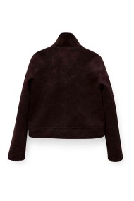 CHAQUETA CORTA EFECTO ANTE CON BOTONES TY-M9301 VINO ROJO