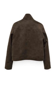 CHAQUETA CORTA EFECTO ANTE CON BOTONES TY-M9301 CAFE