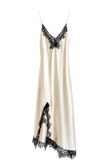 VESTIDO LENCERO MIDI CON ENCAJE FBZM1702