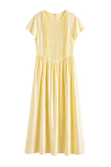 VESTIDO MIDI PLISADO MANGA CORTA FBZMA1681