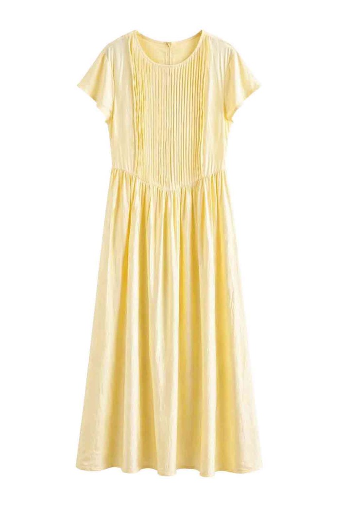 VESTIDO MIDI PLISADO MANGA CORTA FBZMA1681