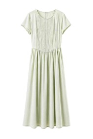 VESTIDO MIDI PLISADO MANGA CORTA FBZMA1682