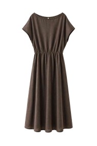 VESTIDO MIDI SUELTO CON CINTURA FRUNCIDA FBZMR22497