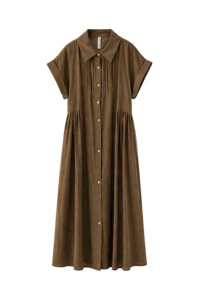 VESTIDO MIDI CAMISERO PLISADO FBZMA1685
