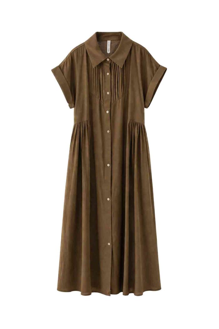 VESTIDO MIDI CAMISERO PLISADO FBZMA1685
