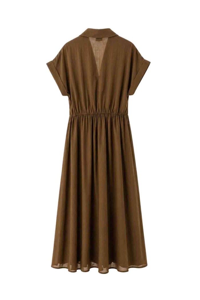 VESTIDO MIDI CAMISERO PLISADO FBZMA1685