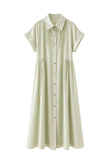VESTIDO MIDI CAMISERO PLISADO FBZMA1687