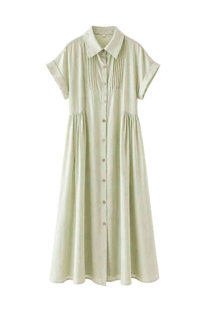 VESTIDO MIDI CAMISERO PLISADO FBZMA1687