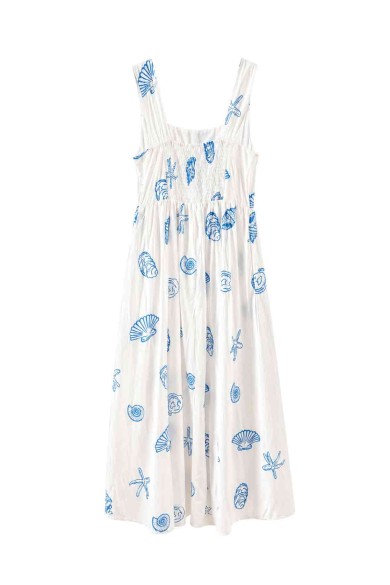 VESTIDO MIDI ESTAMPADO MARINO SIN MANGAS FBZMA1670