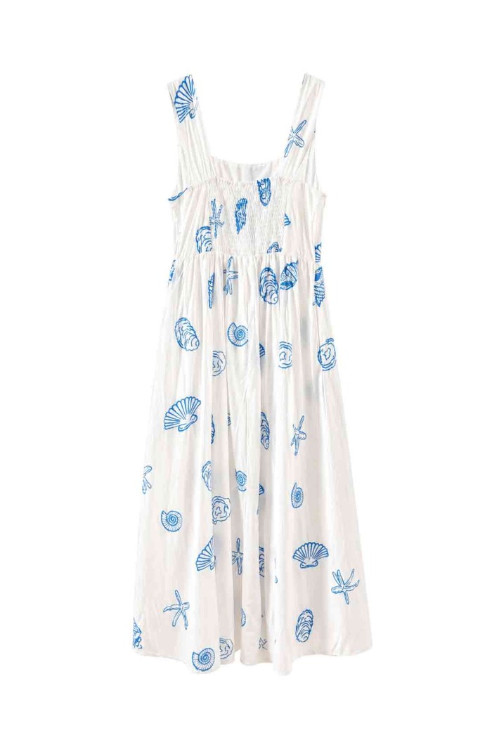 VESTIDO MIDI ESTAMPADO MARINO SIN MANGAS FBZMA1670