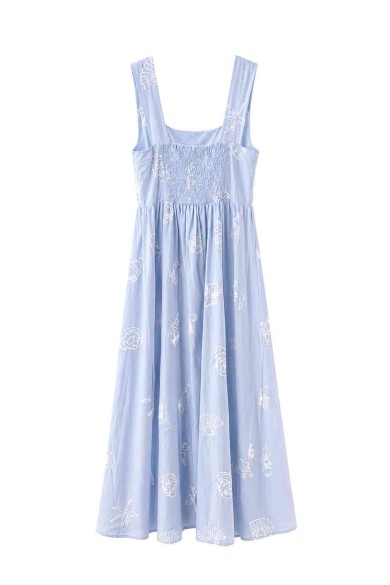 VESTIDO MIDI ESTAMPADO MARINO SIN MANGAS FBZMA1671