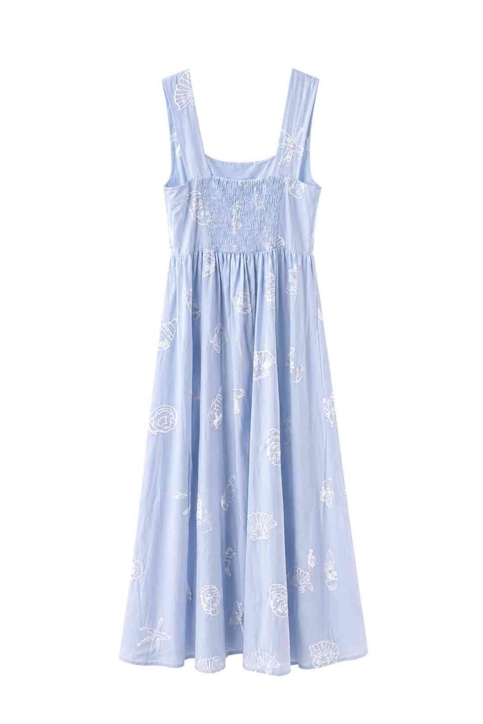 VESTIDO MIDI ESTAMPADO MARINO SIN MANGAS FBZMA1671