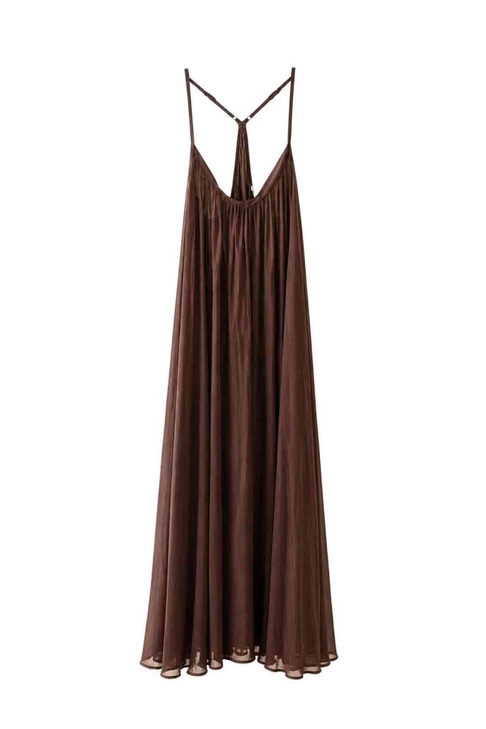 VESTIDO LARGO DE TIRANTES ESPALDA CRUZADA FBZMA1710