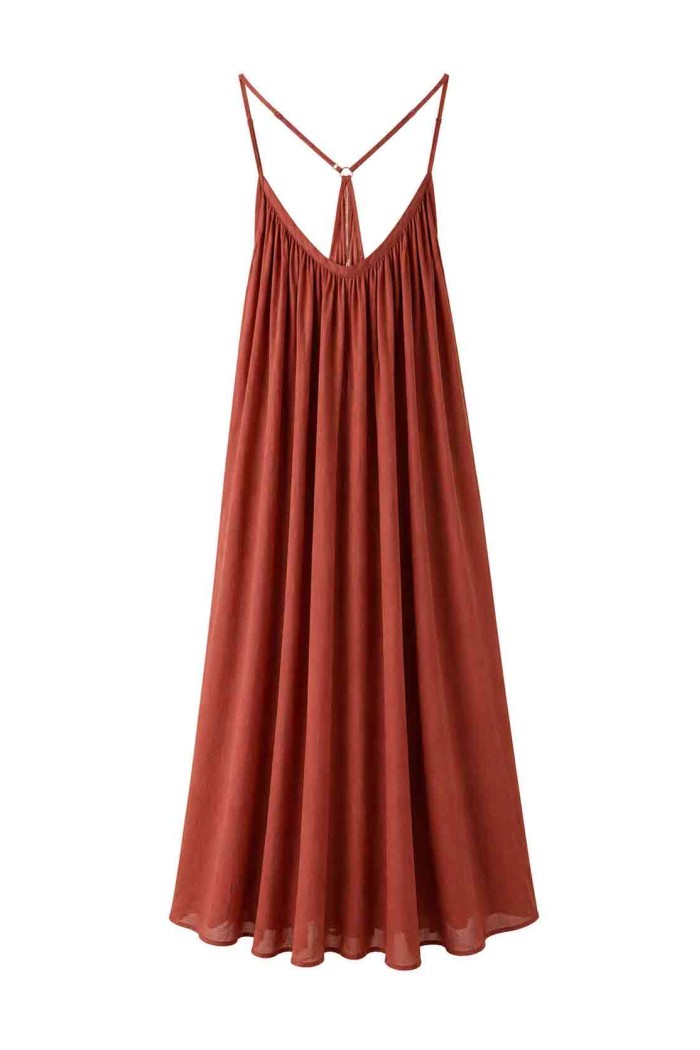 VESTIDO LARGO DE TIRANTES ESPALDA CRUZADA FBZMA1709