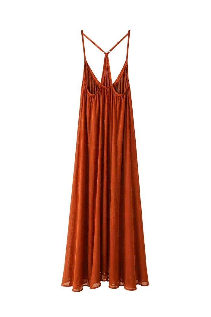 VESTIDO LARGO DE TIRANTES ESPALDA CRUZADA FBZMA1709