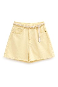 SHORT VAQUERO TIRO ALTO CON CINTURÓN TRENZADO FBZMF32695