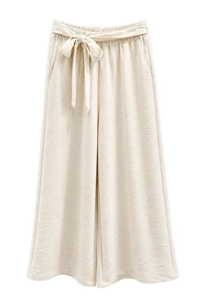 PANTALÓN PALAZZO FLUIDO CON CINTURA ELÁSTICA Y LAZO TY-H2501