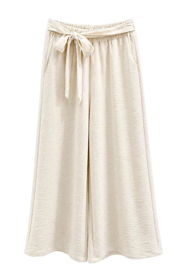 PANTALÓN PALAZZO FLUIDO CON CINTURA ELÁSTICA Y LAZO TY-H2501