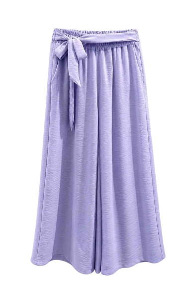 PANTALÓN PALAZZO FLUIDO CON CINTURA ELÁSTICA Y LAZO TY-H2501