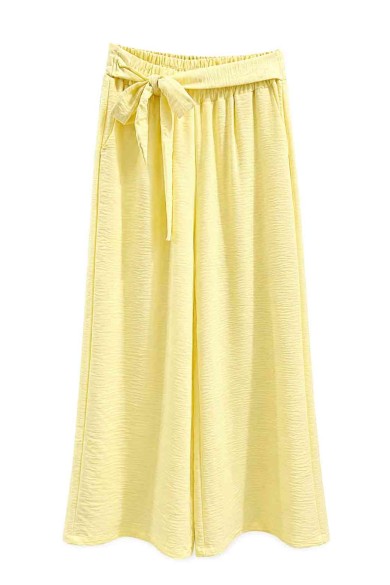 PANTALÓN PALAZZO FLUIDO CON CINTURA ELÁSTICA Y LAZO TY-H2501