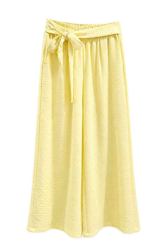 PANTALÓN PALAZZO FLUIDO CON CINTURA ELÁSTICA Y LAZO TY-H2501
