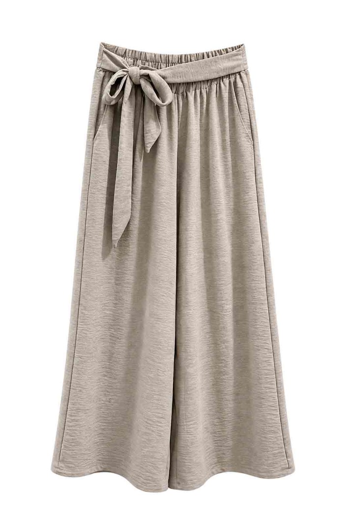PANTALÓN PALAZZO FLUIDO CON CINTURA ELÁSTICA Y LAZO TY-H2501