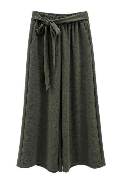 PANTALÓN PALAZZO FLUIDO CON CINTURA ELÁSTICA Y LAZO TY-H2501