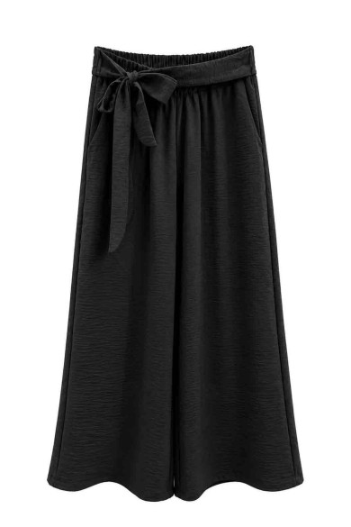 PANTALÓN PALAZZO FLUIDO CON CINTURA ELÁSTICA Y LAZO TY-H2501