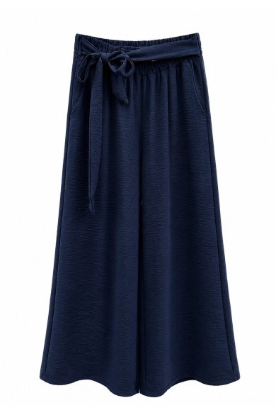 PANTALÓN PALAZZO FLUIDO CON CINTURA ELÁSTICA Y LAZO TY-H2501